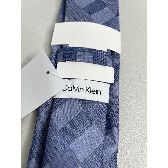 Calvin Klein Purple Plaid Pattern Silk Blend Slim Designer Tie NWT - Picture 5 of 7